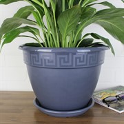 Горшок Антик 10л антрацит с поддоном - фото 62819