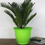 Горшок Виноград 2,25л зелёный с поддоном - фото 62821