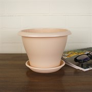 Горшок Гамма 1,6л пудра с поддоном - фото 62827