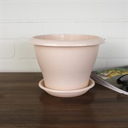 Горшок Гамма 2л пудра с поддоном - фото 62831