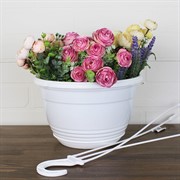 Кашпо Глория 4,2л белое подвесное - фото 62850