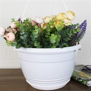 Кашпо Глория 4,2л белое подвесное - фото 62851