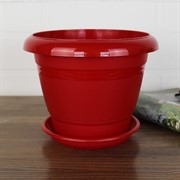 Горшок Фестона 1,6л красный с поддоном - фото 62919