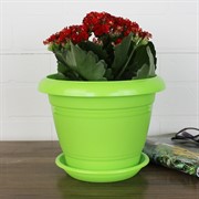 Горшок Фестона 2,1л зелёный с поддоном - фото 62920