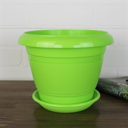 Горшок Фестона 3,3л зелёный с поддоном - фото 62923