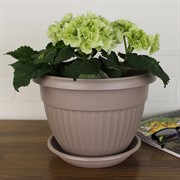 Горшок Флора 4л фраппе с поддоном - фото 62926