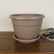 Горшок Флора 4л фраппе с поддоном - фото 62927