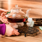 Подставка под горячее Узор чёрная металл 300-105B - фото 63061