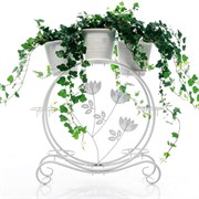 Подставка под цветы на подоконник на 8 горшков белая металл 41-016W - фото 63079