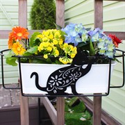 Балконный ящик для цветов с декоративным кованым кронштейном Кошка 203-009 - фото 63192