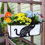 Балконный ящик для цветов с декоративным кованым кронштейном Кошка 203-009 - фото 63193