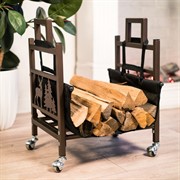 Дровница разборная малая на колёсиках металлическая 103-213R-Br - фото 63213