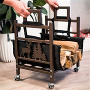 Дровница разборная малая на колёсиках металлическая 103-213R-Br - фото 63214