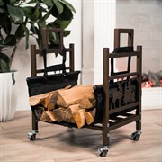 Дровница разборная малая на колёсиках металлическая 103-213R-Br - фото 63215
