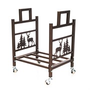 Дровница разборная малая на колёсиках металлическая 103-213R-Br - фото 63216