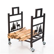 Дровница разборная малая на колёсиках металлическая 103-213R-Br - фото 63217