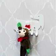 Крючок настенный для детских вещей металлический Такса 702-020W - фото 63226