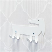 Крючок настенный для детских вещей металлический Такса 702-020W - фото 63227