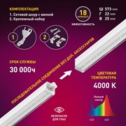 Светильник для растений ЭРА ФИТО LED 9Вт длина 57см - фото 63304