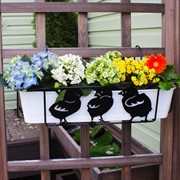 Балконный ящик для цветов с декоративным кованым кронштейном Цыплята 203-005 - фото 63309