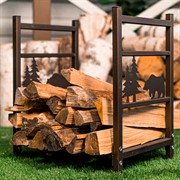 Дровница декоративная разборная Медведь металл 103-211R-Br - фото 63329