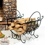 Дровница полукруглая металлическая чёрная высота 44см 500-48 - фото 6332