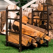 Дровница декоративная разборная Медведь металл 103-211R-Br - фото 63330