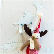 Крючок двойной настенный металлический Динозавр с птичкой 702-003W - фото 63338