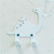 Крючок двойной настенный металлический Динозавр с птичкой 702-003W - фото 63339