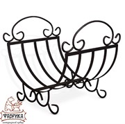 Дровница полукруглая металлическая чёрная высота 44см 500-48 - фото 6333