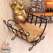 Дровница полукруглая металлическая чёрная высота 44см 500-48 - фото 6335