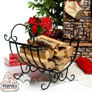 Дровница полукруглая металлическая чёрная высота 44см 500-48 - фото 6336