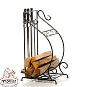 Дровница с аксессуарами для камина кованая 500-49 - фото 6340