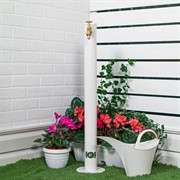 Умывальник садовый с краном белый металл высота 92см 55-117W - фото 63419