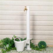 Умывальник садовый с краном белый металл высота 92см 55-117W - фото 63420