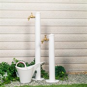 Умывальник садовый с краном белый металл высота 92см 55-117W - фото 63421