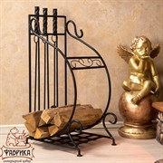 Дровница с аксессуарами для камина кованая 500-49 - фото 6343