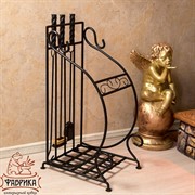 Дровница с аксессуарами для камина кованая 500-49 - фото 6344