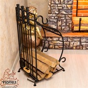 Дровница с аксессуарами для камина кованая 500-49 - фото 6345