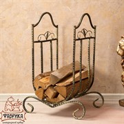 Дровница кованая напольная чёрно-золотая 500-51 - фото 6357