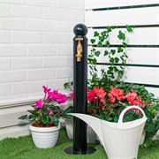 Колонка садовая круглая чёрная металл высота 68см 55-116B - фото 63589