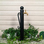 Колонка садовая круглая чёрная металл высота 68см 55-116B - фото 63590