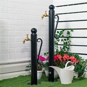 Колонка садовая круглая чёрная металл высота 68см 55-116B - фото 63591