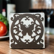 Салфетница декоративная Бабочка коричневая металл 703-025Br - фото 63595