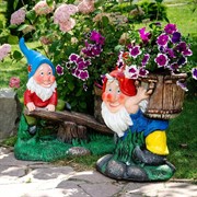 Фигура садовая с кашпо Гном на качелях высота 65см F08844 - фото 63805