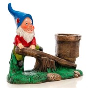 Фигура садовая с кашпо Гном на качелях высота 65см F08844 - фото 63807