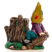 Фигура садовая Гном на пне с кашпо для цветов F08845 - фото 63811