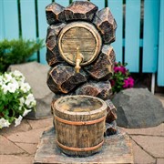 Умывальник садовый Каменный бочонок стеклопластик высота 75см U09045 - фото 63814