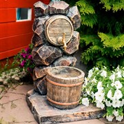 Умывальник садовый Каменный бочонок стеклопластик высота 75см U09045 - фото 63815
