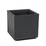 Кашпо Каро Эко ресайклед квадратное на колесиках 40х40 см 36л антрацит - фото 63852